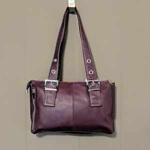 Perlina plum leather handbag